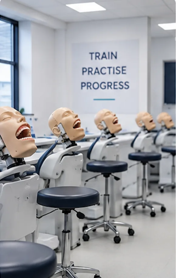 Dental manikin training suite set up for hands-on ORE Part 2 practice